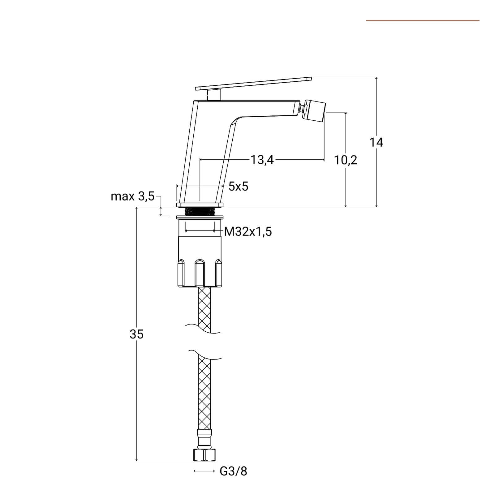 Miscelatore bidet nero e oro - Thano