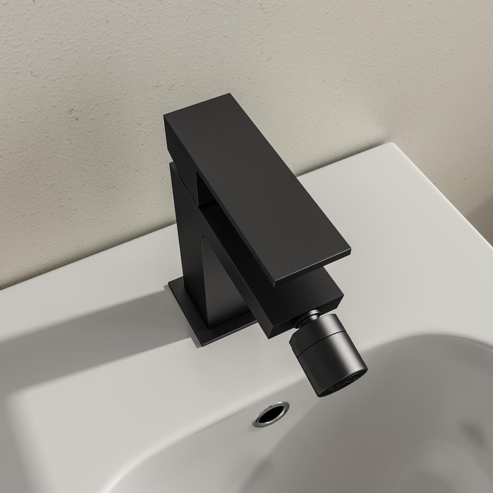 Miscelatore bidet senza scarico 14h cm nero opaco - Tiamat