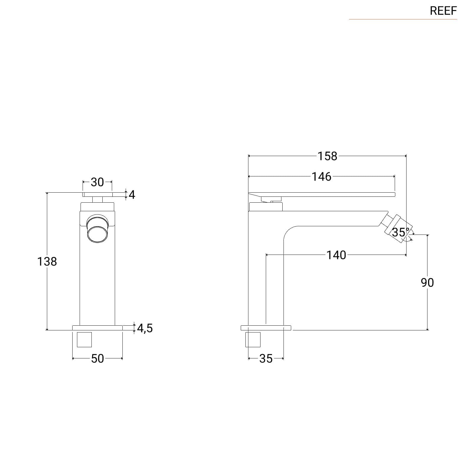 Miscelatore bidet senza scarico nikel spazzolato - Reef