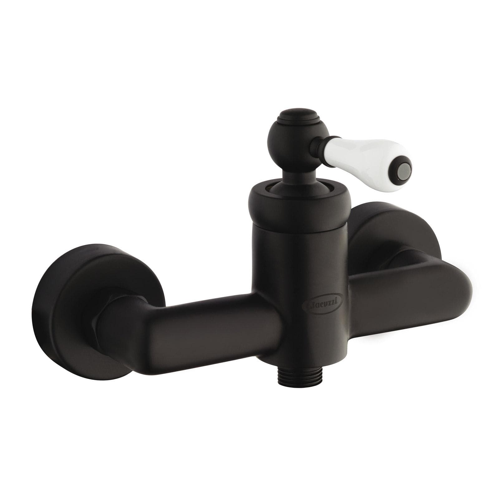 Miscelatore esterno doccia BRERA di Jacuzzi - Rubinetteria in ottone nero opaco e ceramica bianca