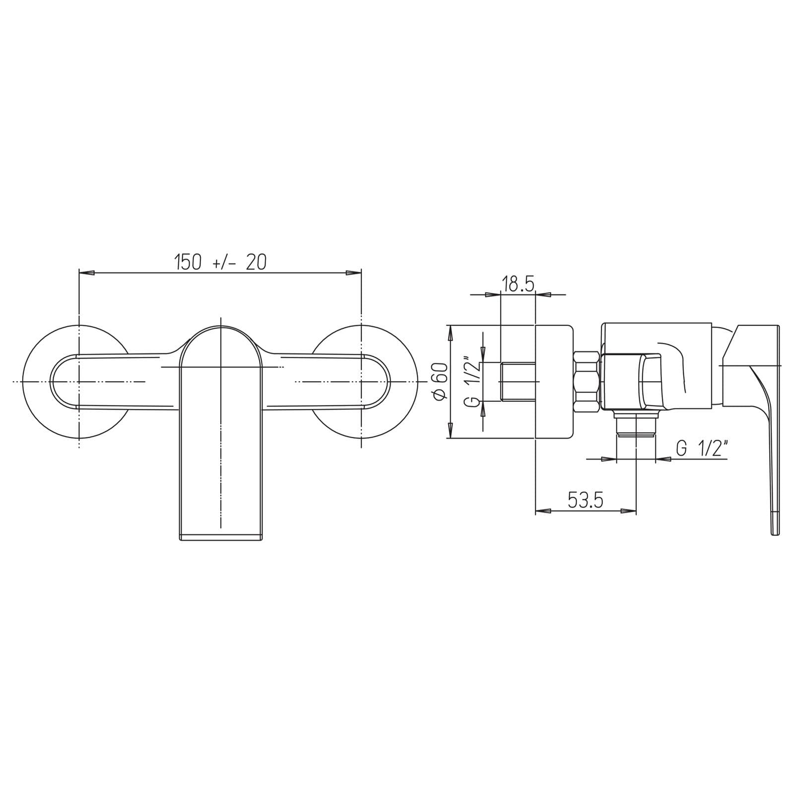Miscelatore esterno doccia Jacuzzi - Rubinetteria Plaza design moderno arredo bagno