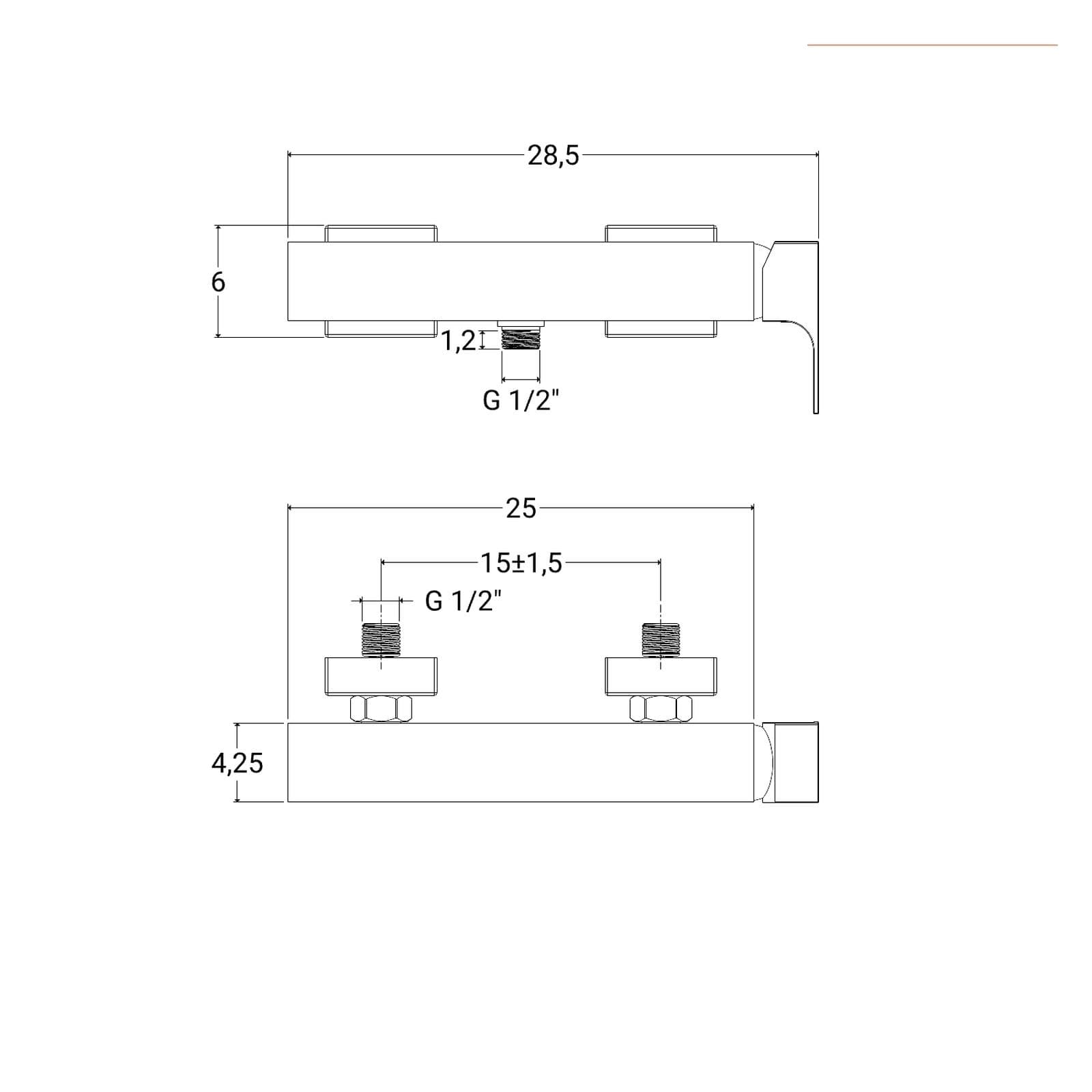 Miscelatore esterno doccia nero opaco Slim di Jacuzzi - Rubinetteria