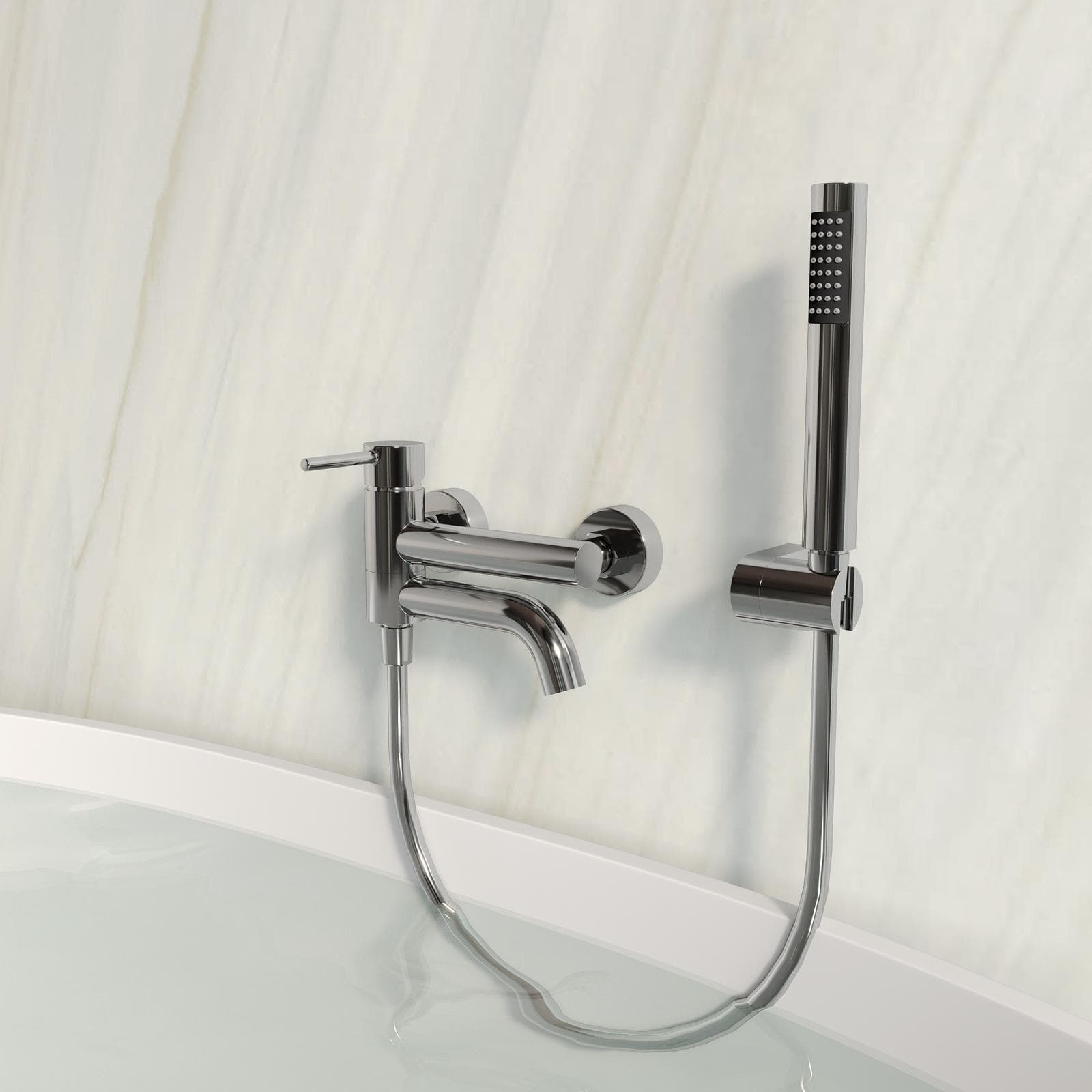 Miscelatore esterno vasca in ottone con canna girevole cromo - Oasis