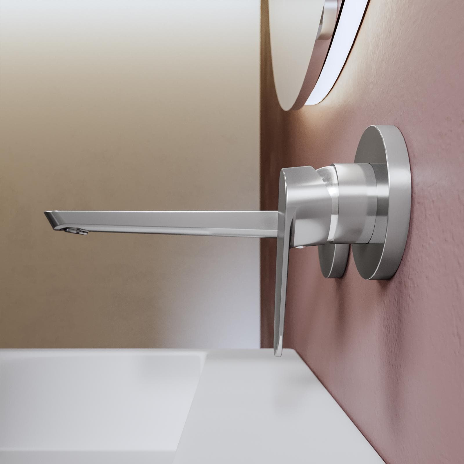 Miscelatore lavabo a muro canna 20 cm cromo– Lir