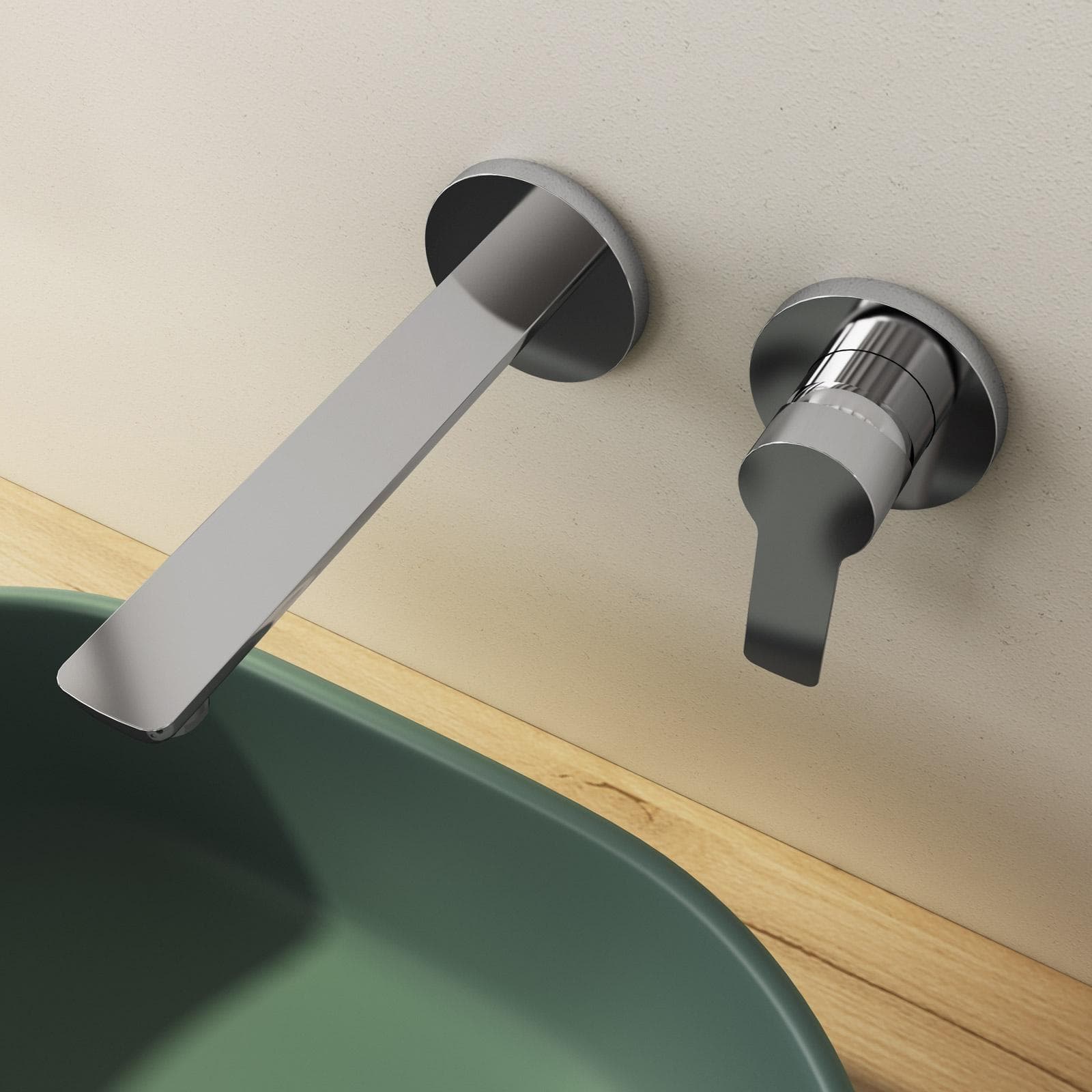 Miscelatore lavabo a muro canna 25 cm cromo– Key