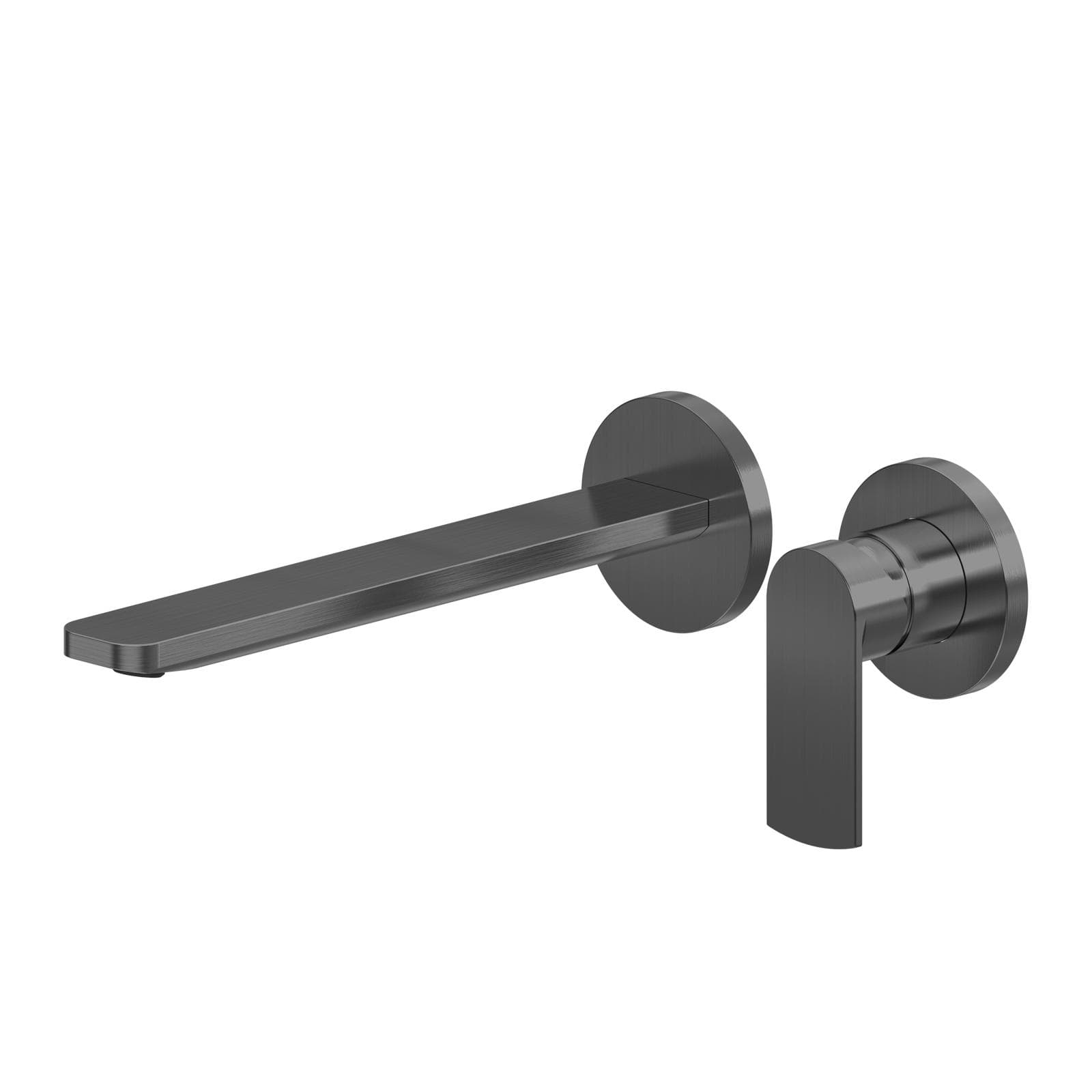 Miscelatore lavabo a muro canna 25 cm nero spazzolato anti-impronta - Fluid