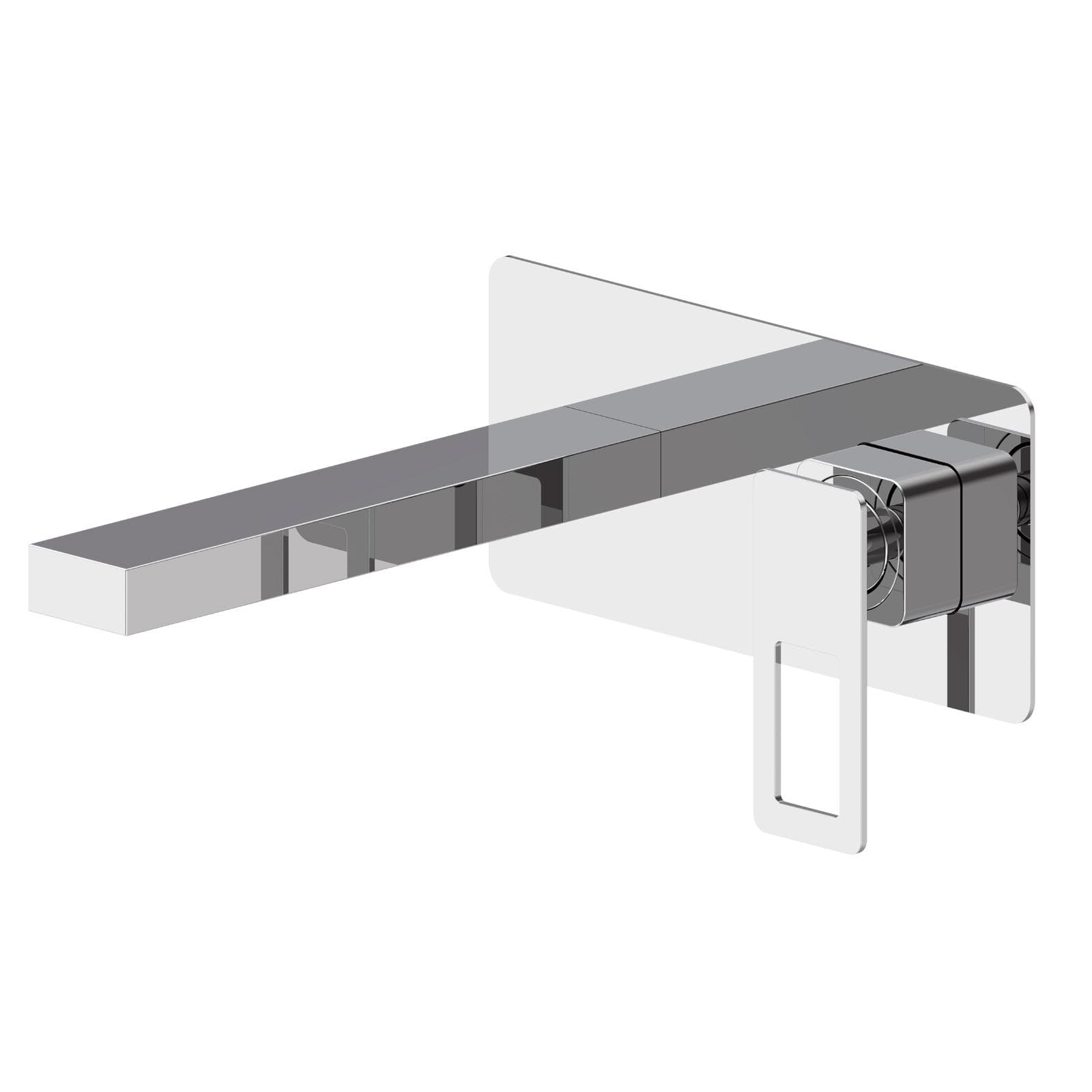 Miscelatore lavabo a muro con piastra cromo - Thano