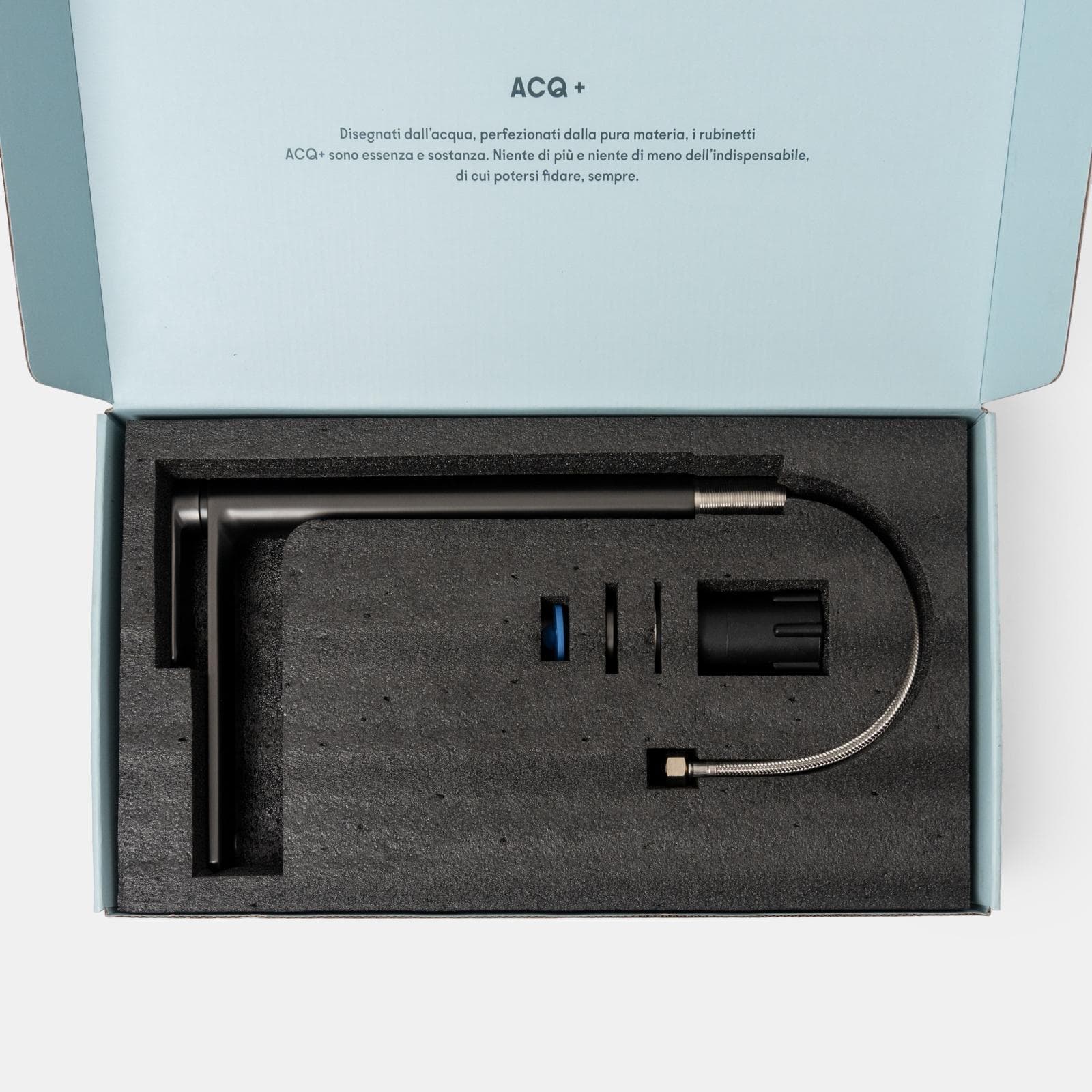 Miscelatore lavabo alto in ottone nero spazzolato anti-impronta - Fusion
