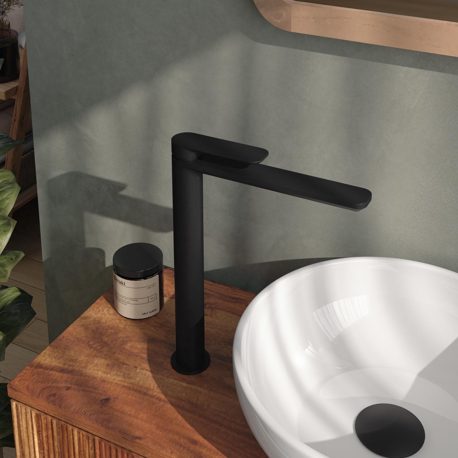 Miscelatore lavabo alto nero opaco – Fusion