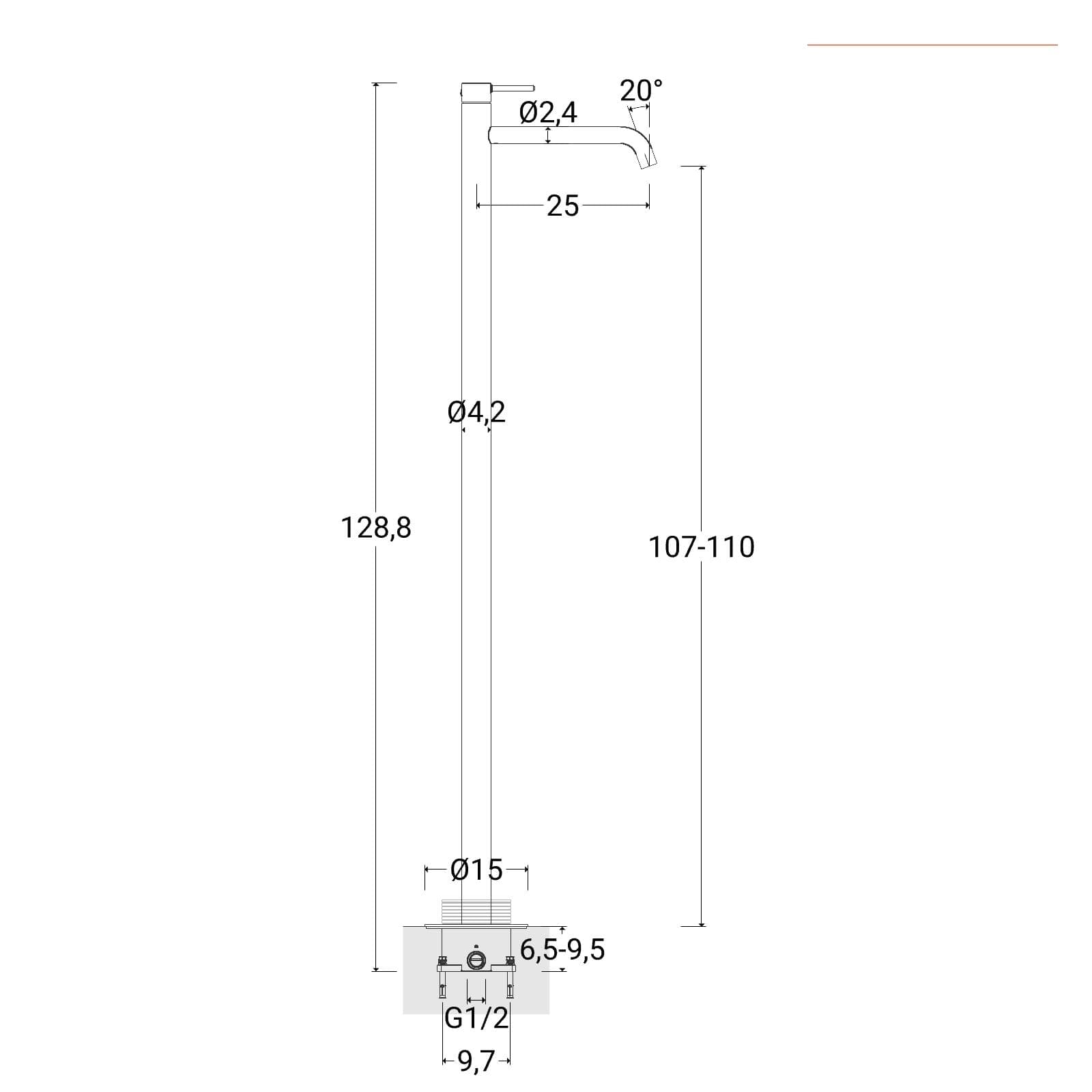 Miscelatore lavabo freestanding cromo – Ran