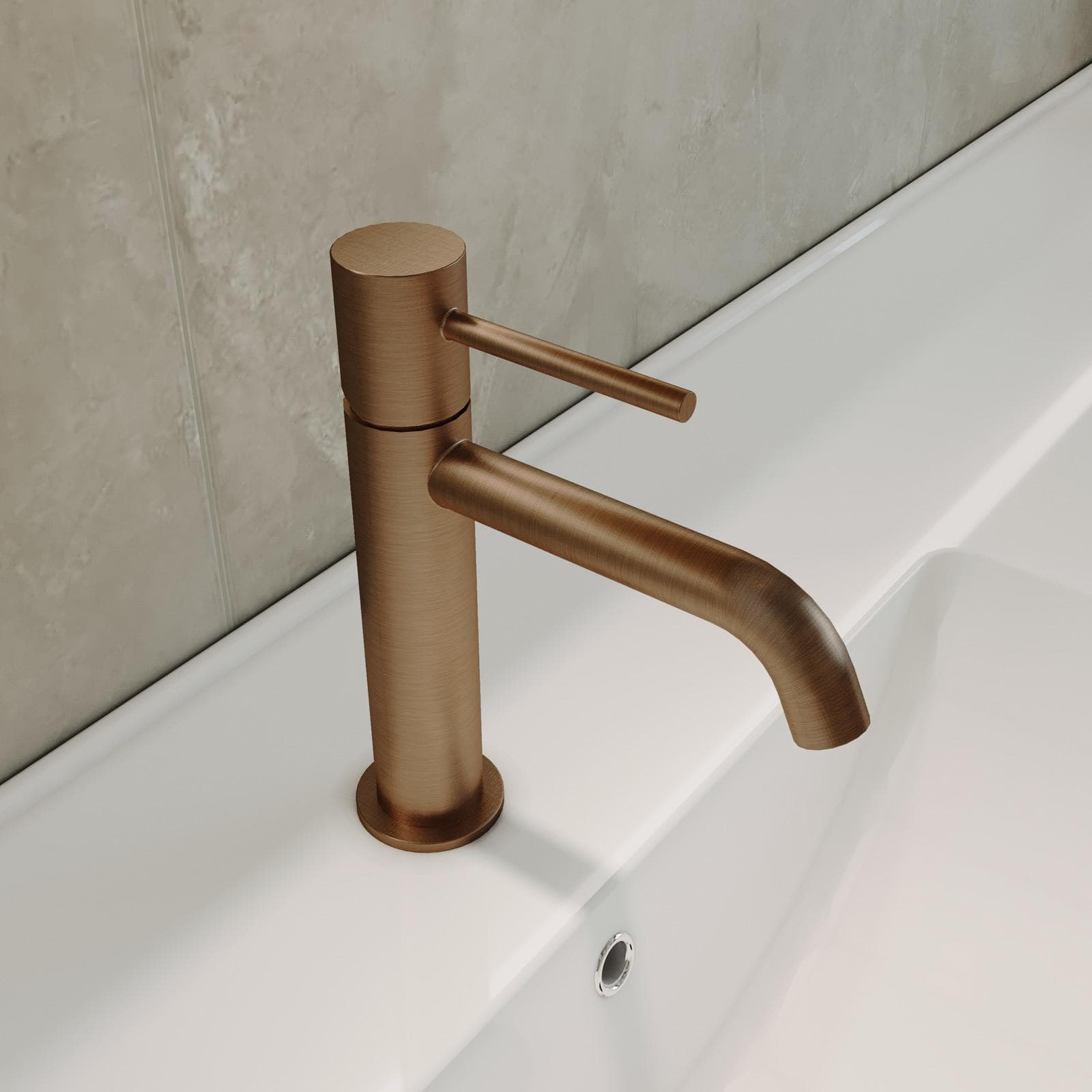 Miscelatore lavabo in ottone bronzo spazzolato anti-impronta - Oasis