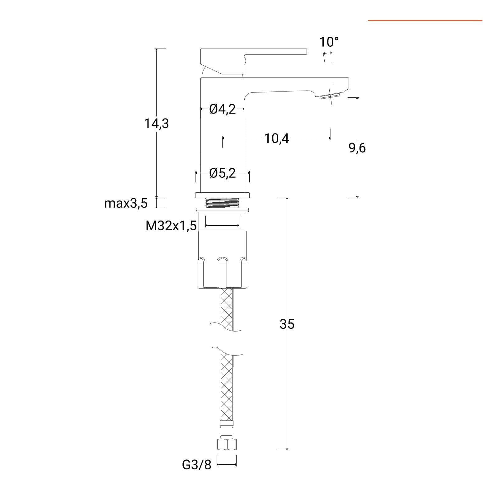 Miscelatore lavabo in ottone cromo – Fluid