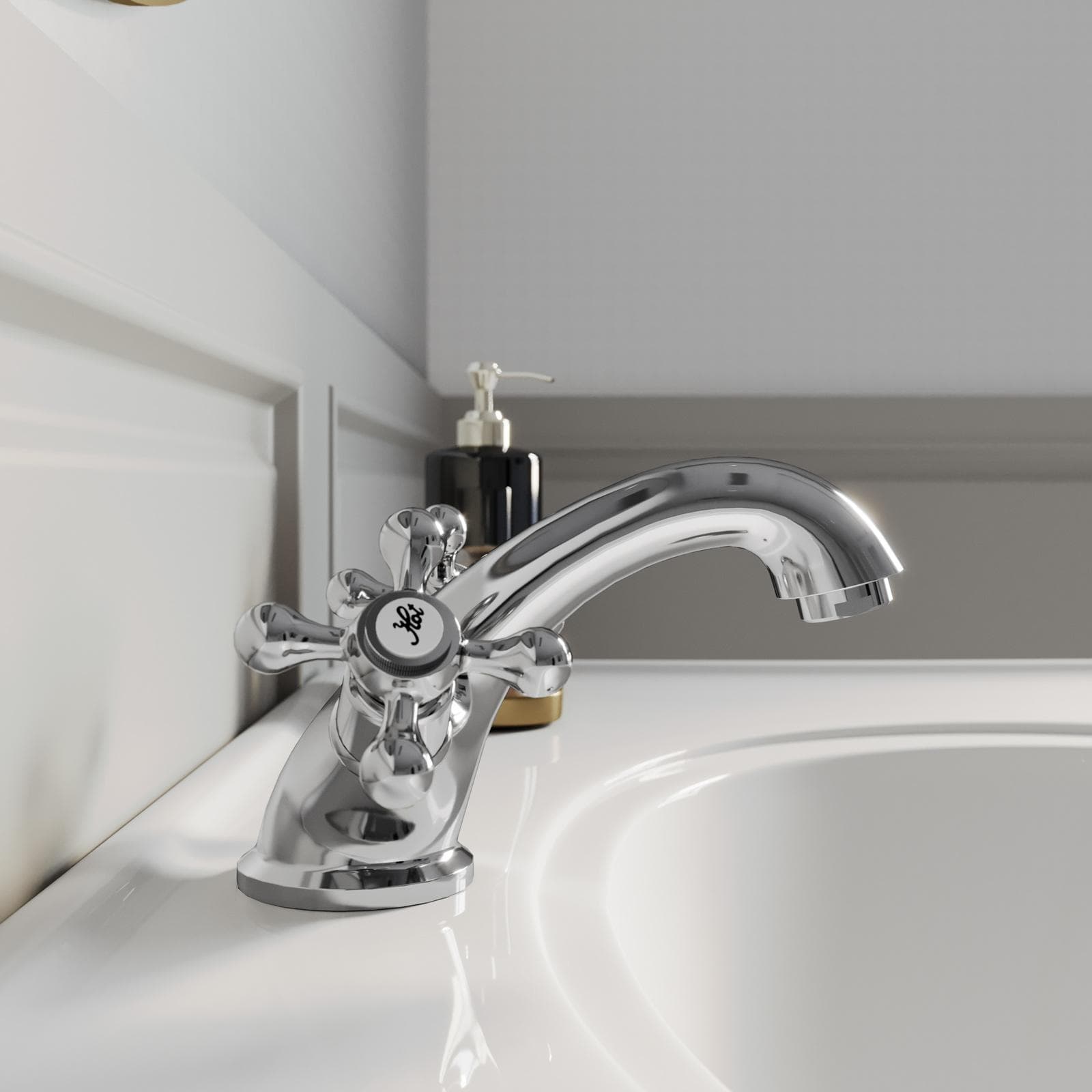 Miscelatore lavabo in ottone cromo - Niru