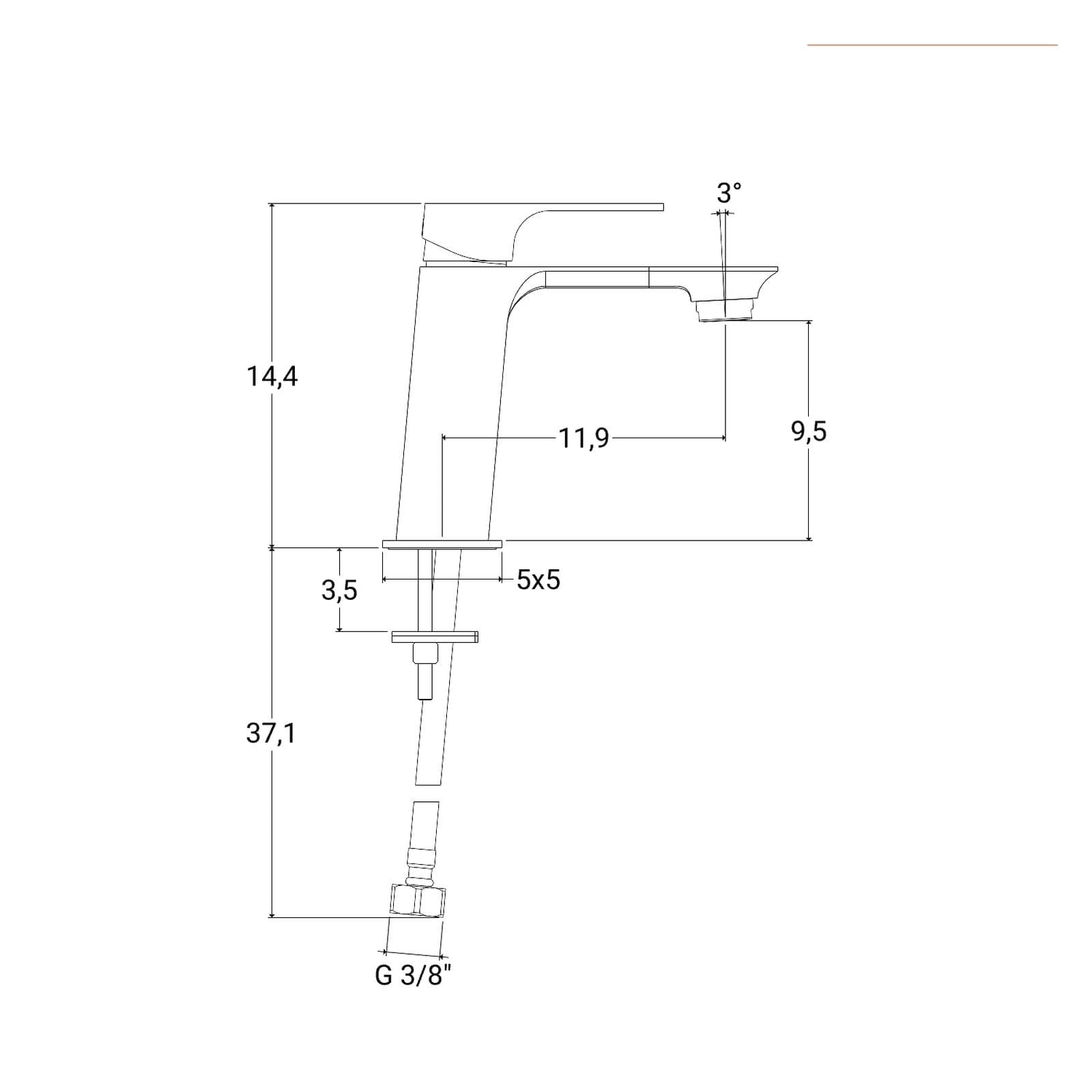 Miscelatore lavabo in ottone cromo Slim di Jacuzzi - Rubinetteria