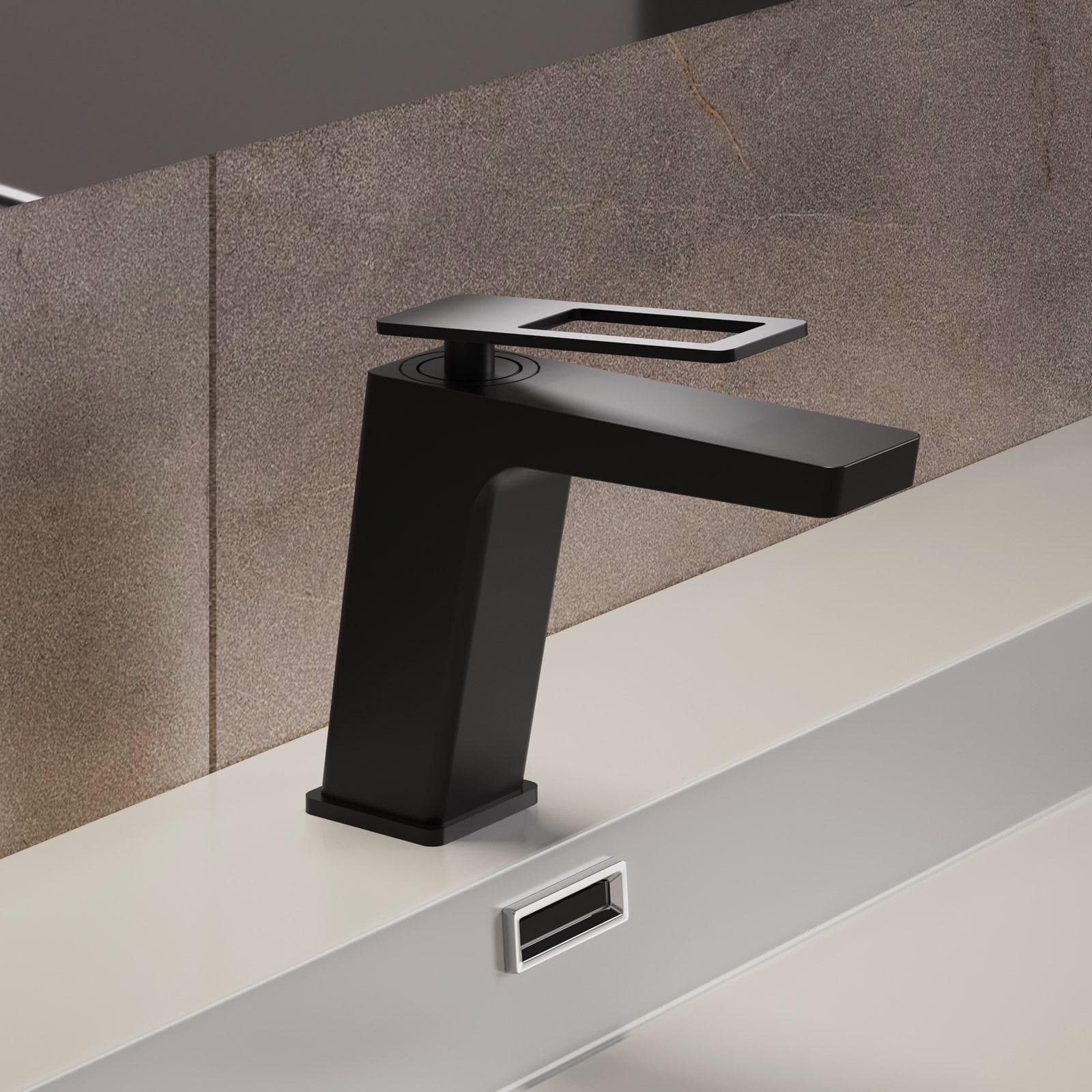 Miscelatore lavabo in ottone nero opaco - Thano