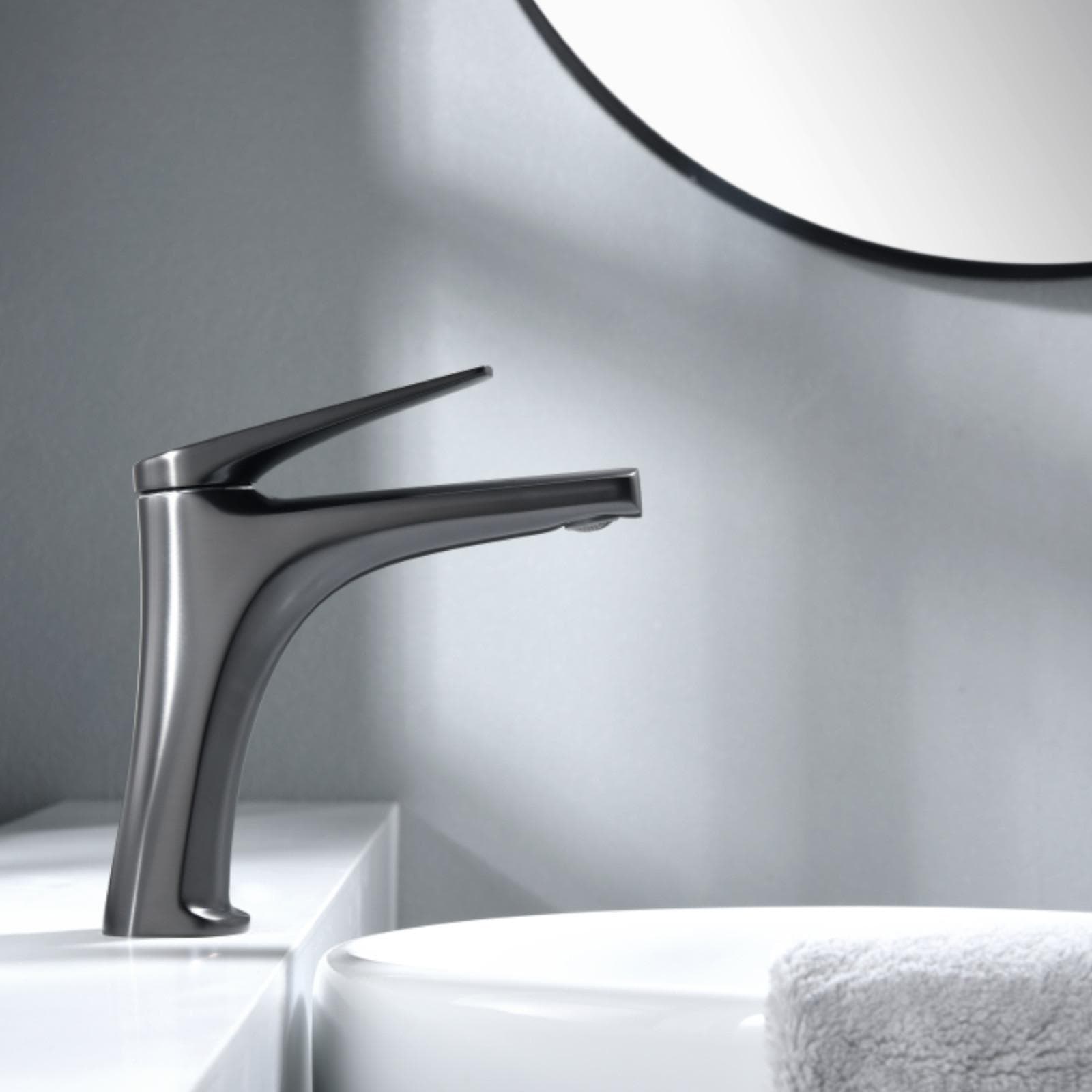Miscelatore lavabo in ottone nero satinato - Poet