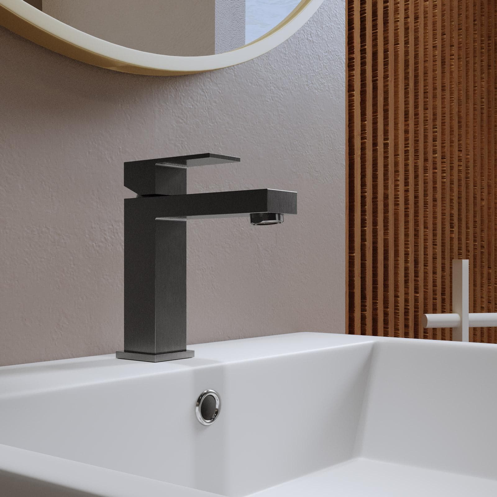 Miscelatore lavabo in ottone nero spazzolato anti-impronta - Kyria