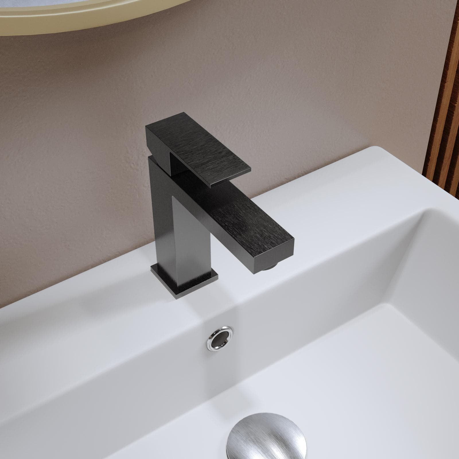 Miscelatore lavabo in ottone nero spazzolato anti-impronta - Kyria