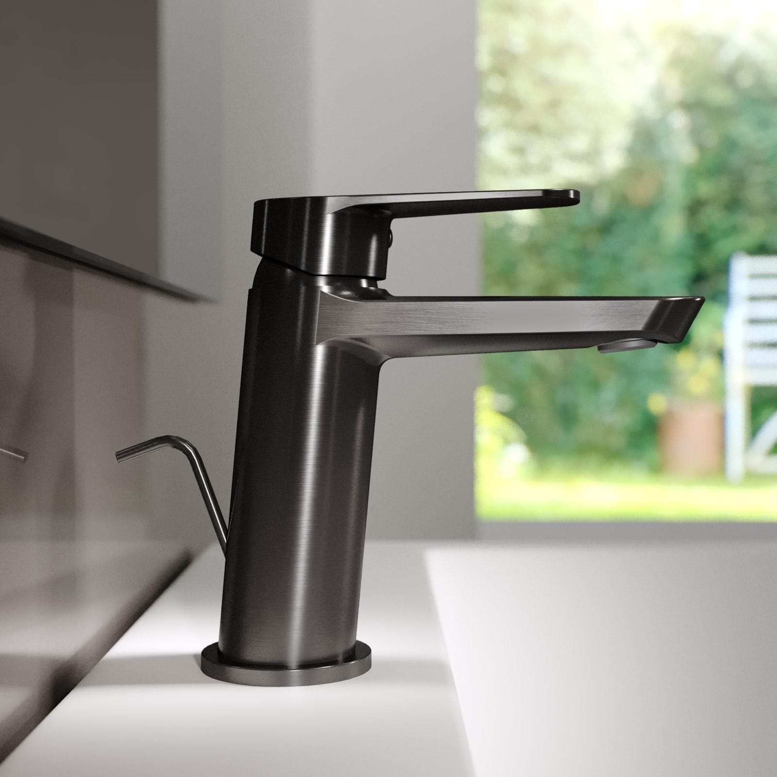 Miscelatore lavabo in ottone nero spazzolato anti-impronta - Lir