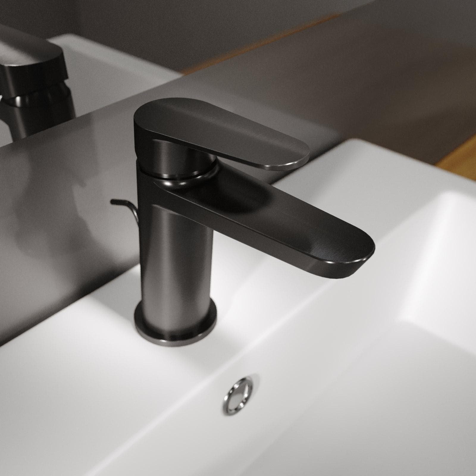 Miscelatore lavabo in ottone nero spazzolato anti-impronta - Lir