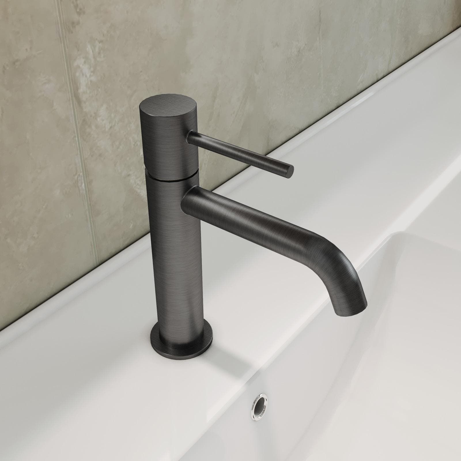 Miscelatore lavabo in ottone nero spazzolato anti-impronta - Oasis