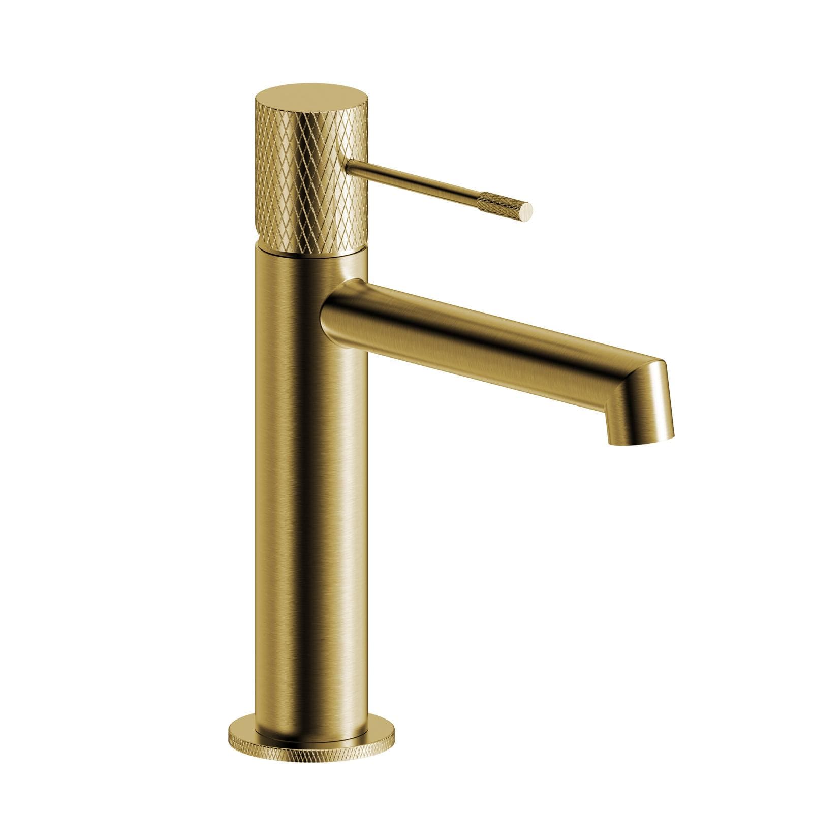 Miscelatore lavabo in ottone oro spazzolato anti-impronta - Crystal