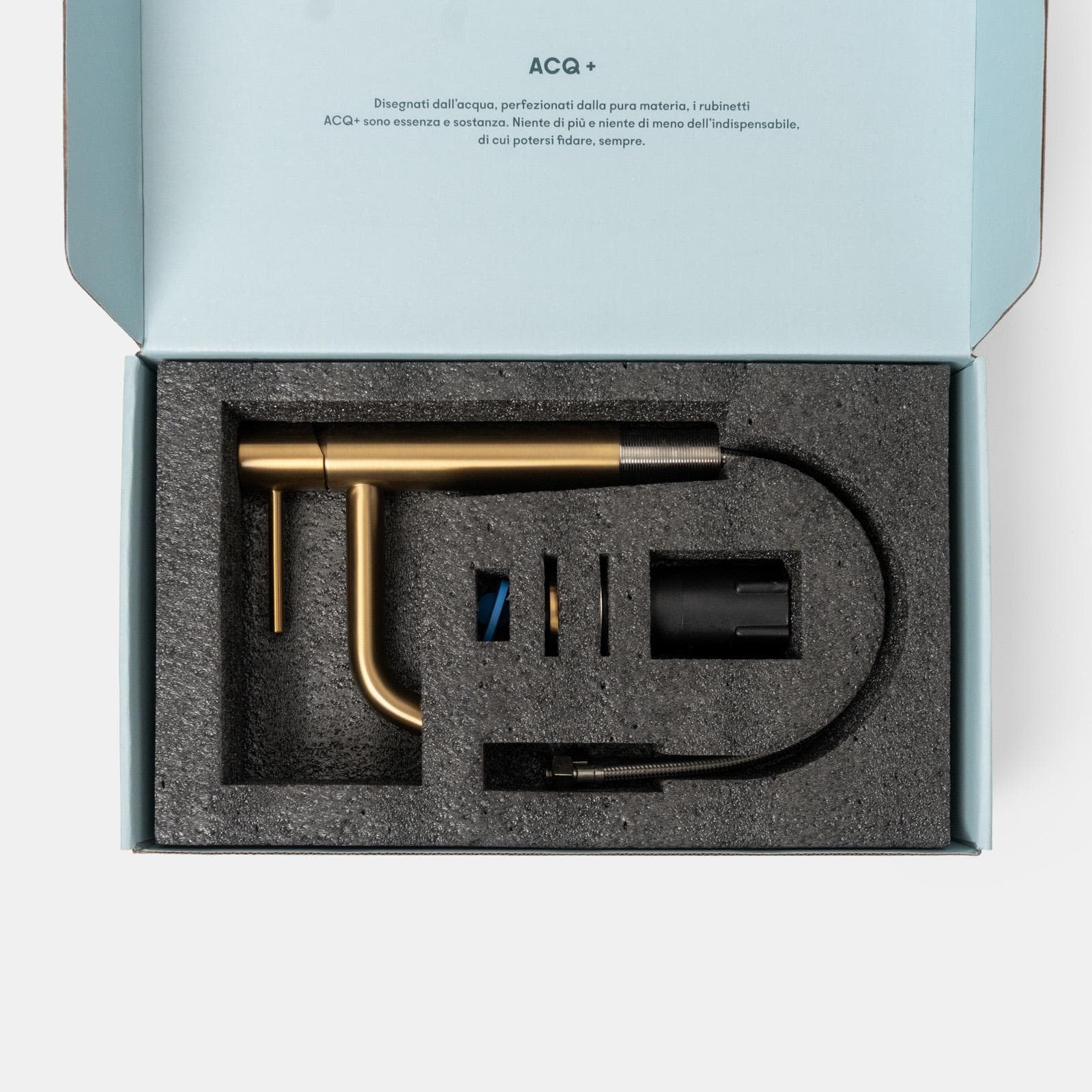 Miscelatore lavabo in ottone oro spazzolato anti-impronta - Oasis