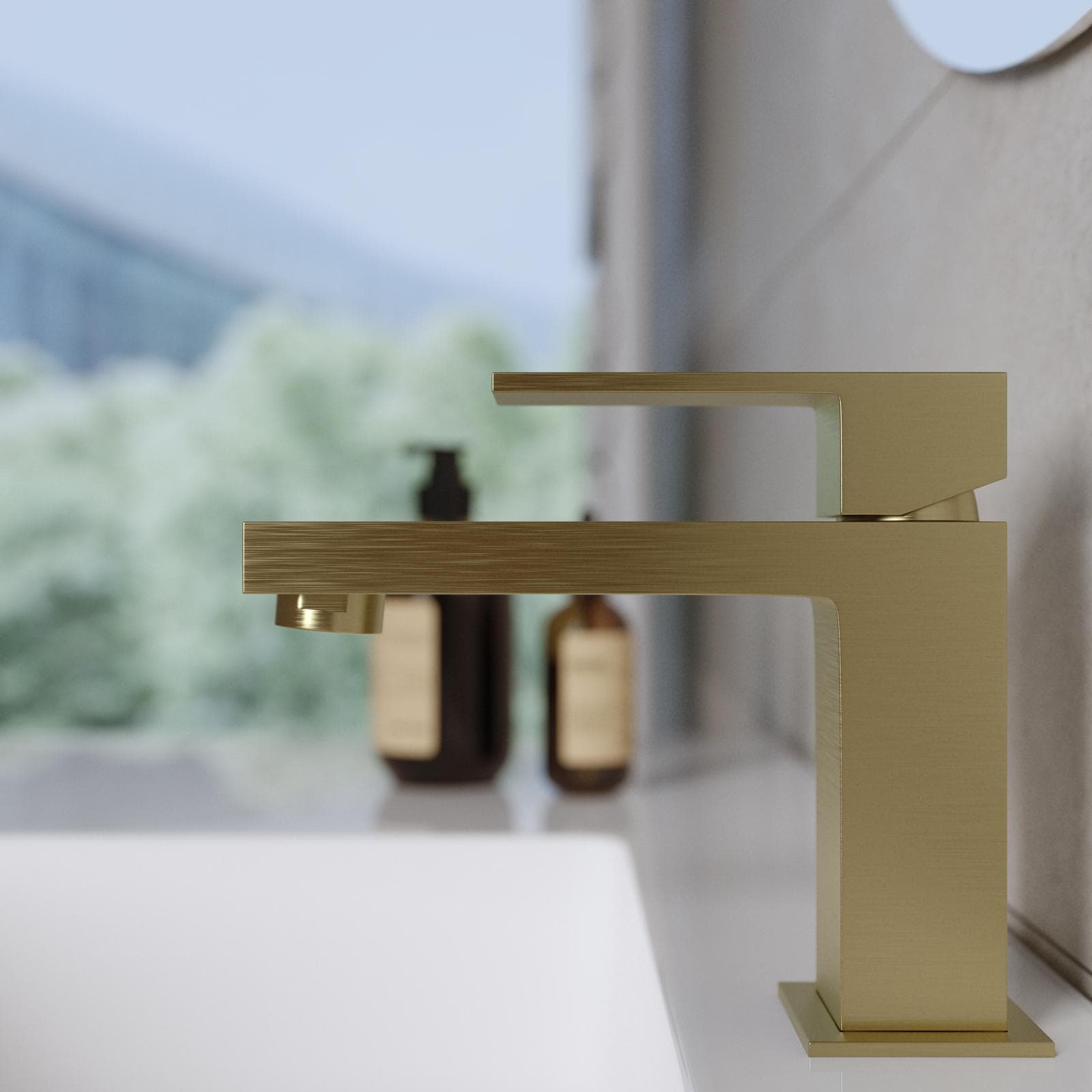 Miscelatore lavabo in ottone oro spazzolato - Tiamat