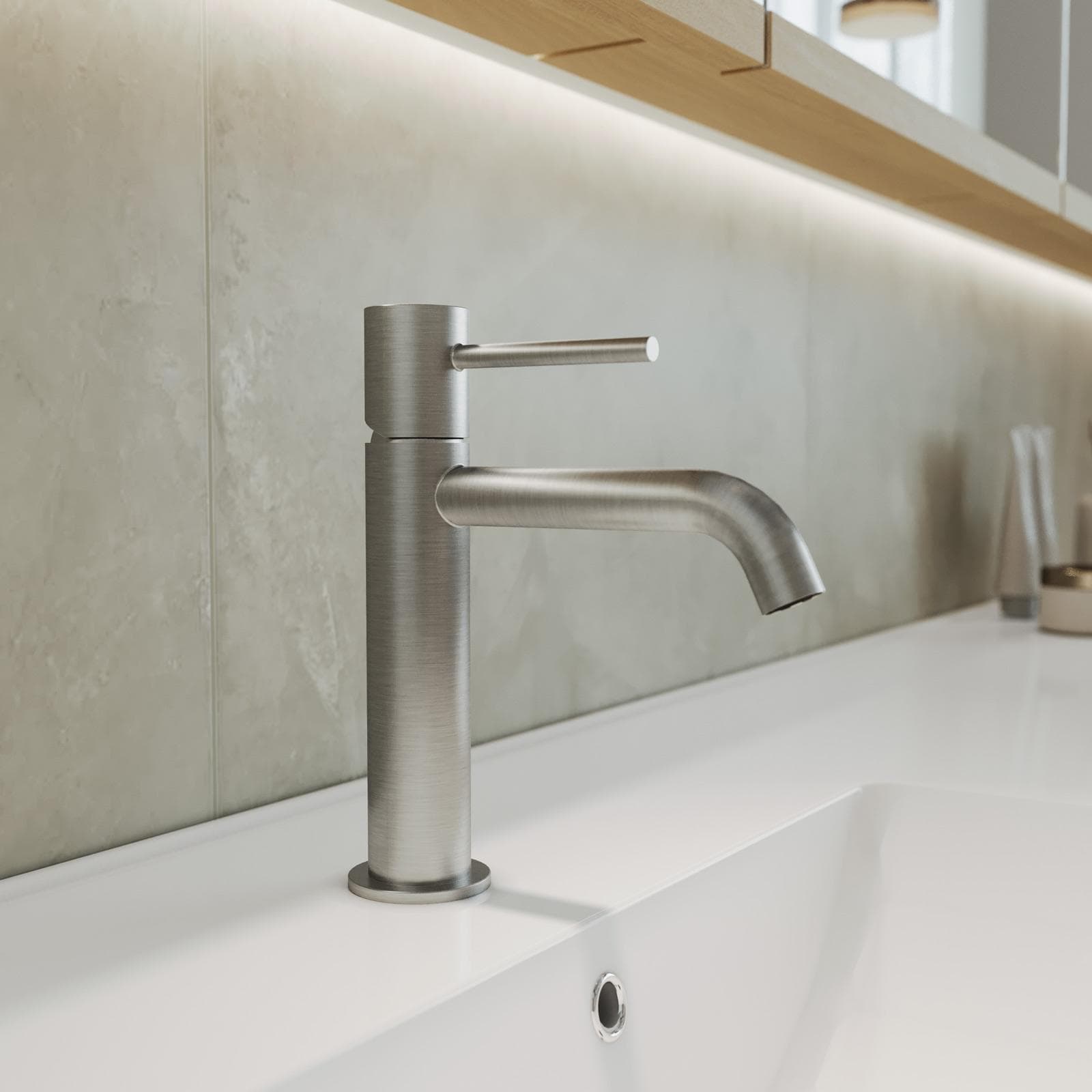 Miscelatore lavabo in ottone spazzolato - Oasis