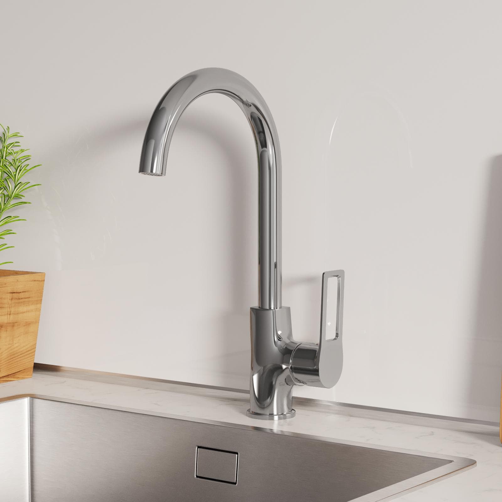 Miscelatore lavello con canna girevole cromo - Ketra