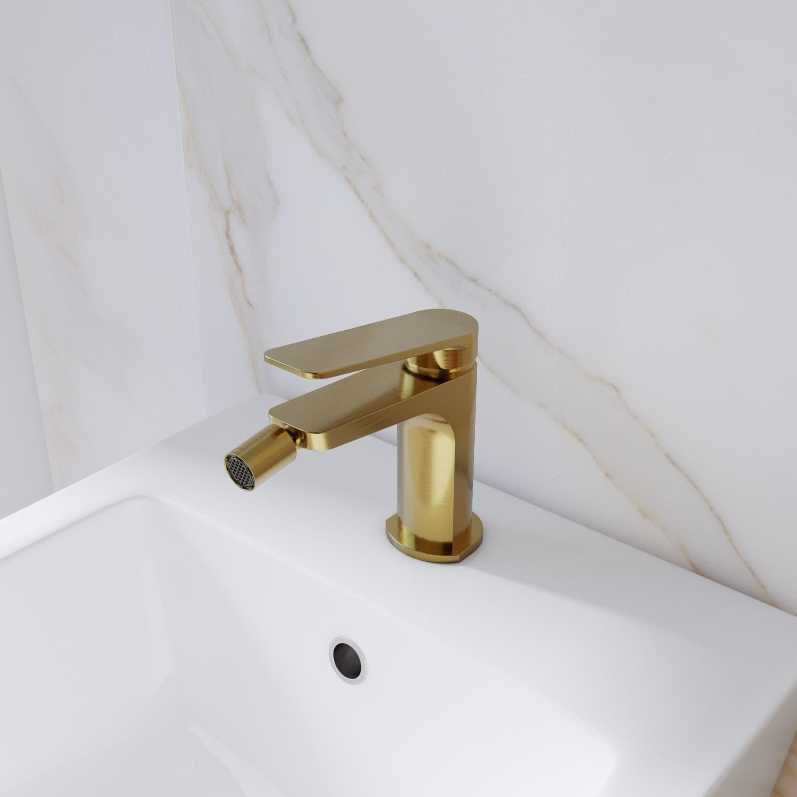 Miscelatore per bidet in ottone oro spazzolato anti-impronta - Nocta