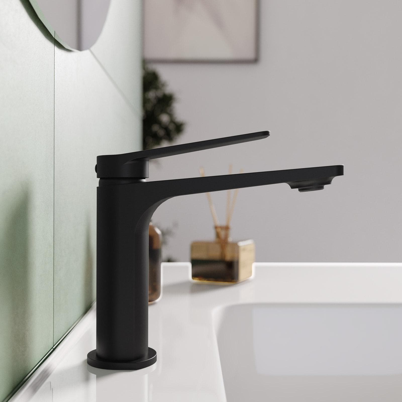Miscelatore per lavabo in ottone nero opaco - Nocta