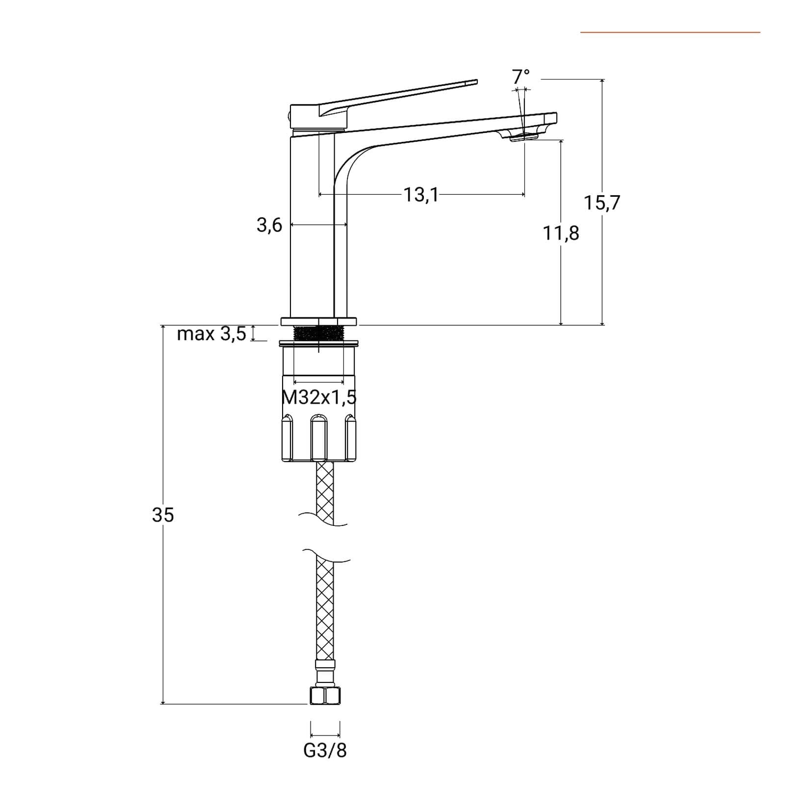Miscelatore per lavabo in ottone nero opaco - Nocta