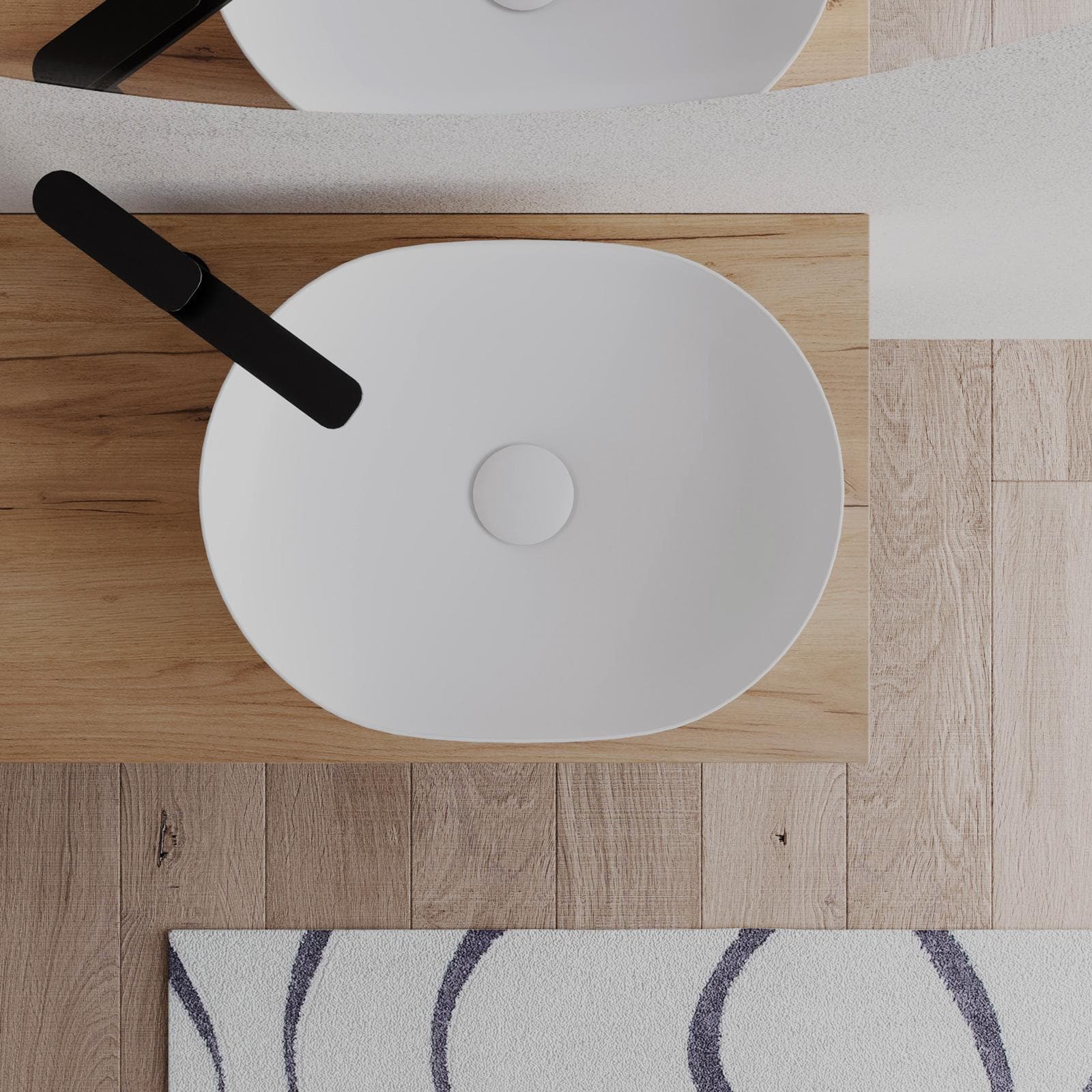 Mobile bagno portalavabo dx 120 cm con cassetto bianco opaco e top rovere gold - Sleek