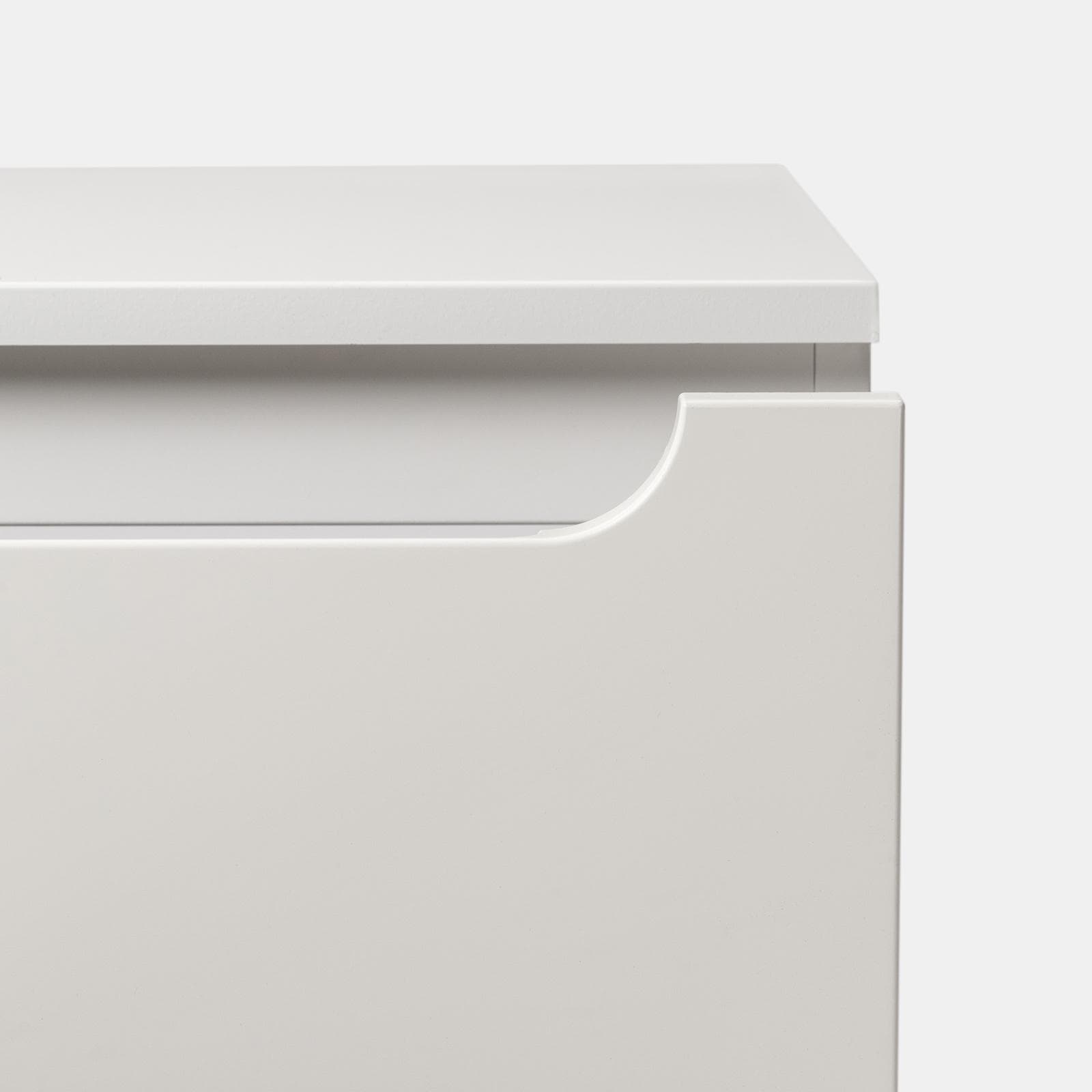 Mobile bagno sospeso 100 cm bianco opaco con cassettone e top con specchio - Sleek