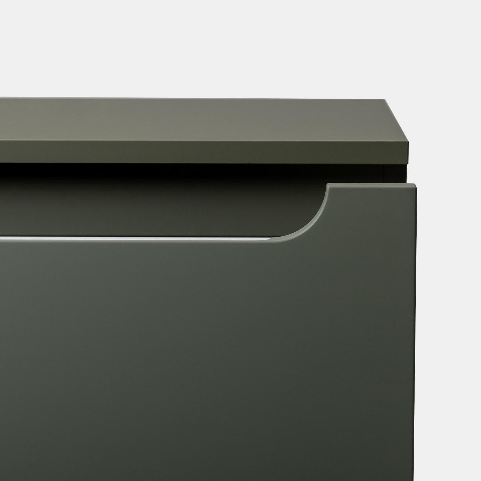 Mobile bagno sospeso 100 cm verde cemento con top e specchio - Sleek