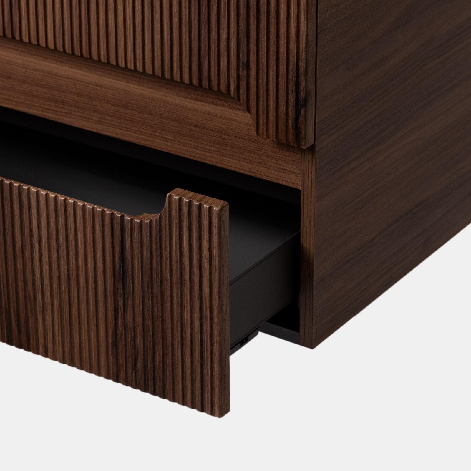 Mobile bagno sospeso 120 cm cannettato rovere deciso con top e specchio - Tayga