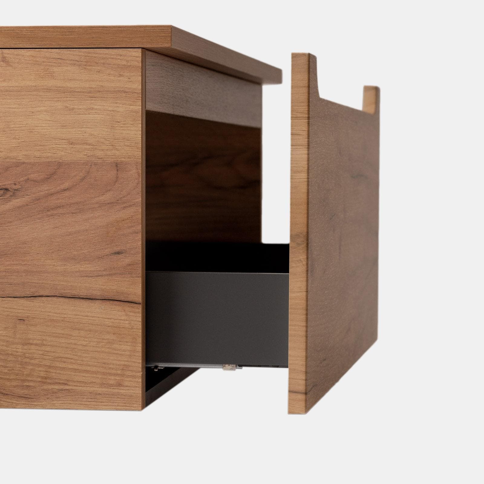Mobile bagno sospeso 120 cm rovere gold con top e specchio - Sleek