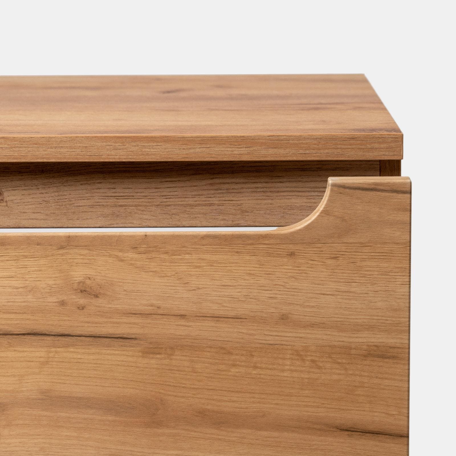 Mobile bagno sospeso 120 cm rovere gold con top e specchio - Sleek