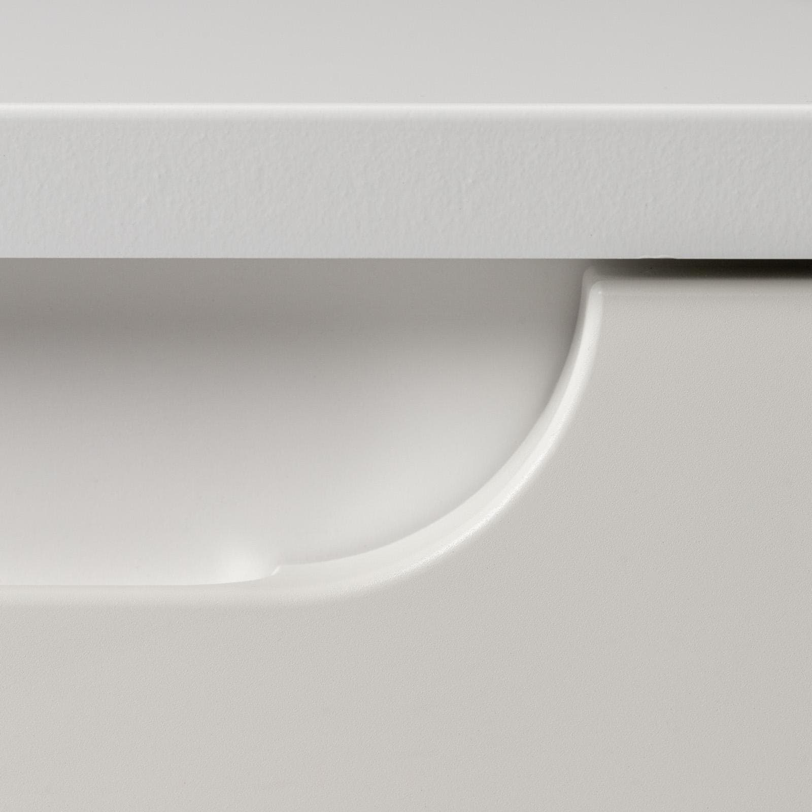 Mobile bagno sospeso 60 cm bianco opaco con top e specchio - Sleek