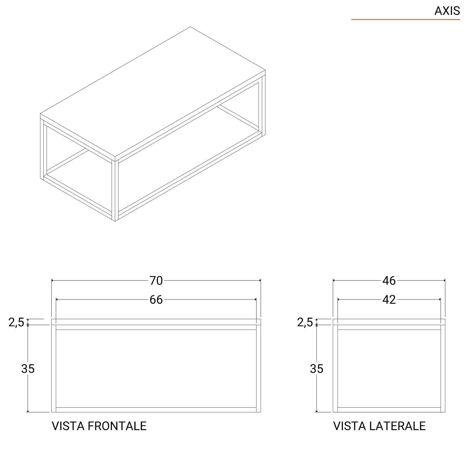 Mobile bagno sospeso 70 cm portalavabo nero e rovere con specchio - Axis