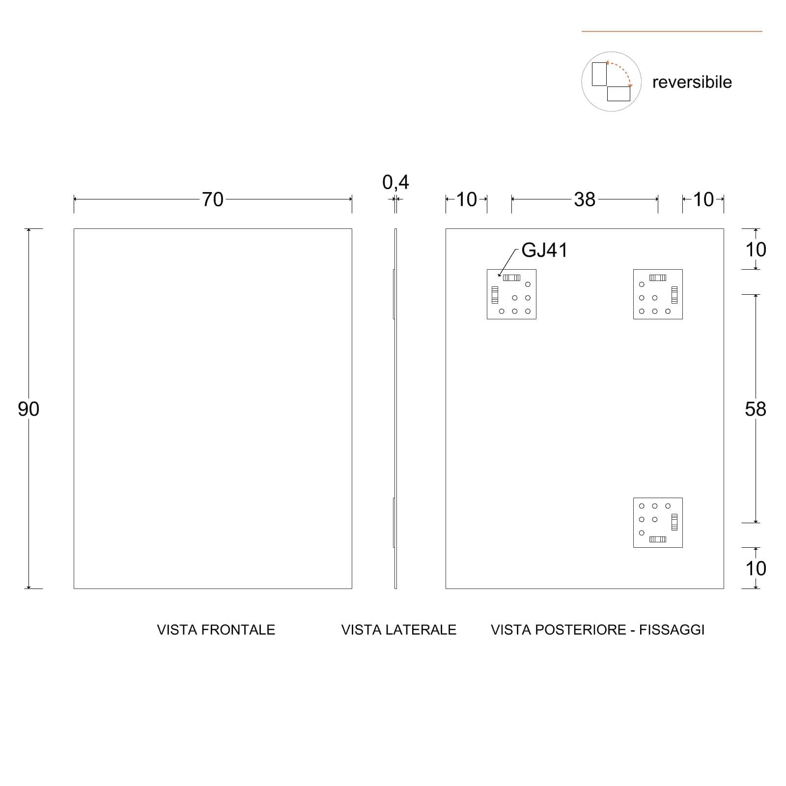 Mobile bagno sospeso 80 cm bianco con frontale in vetro lavabo integrato e specchio - Laila