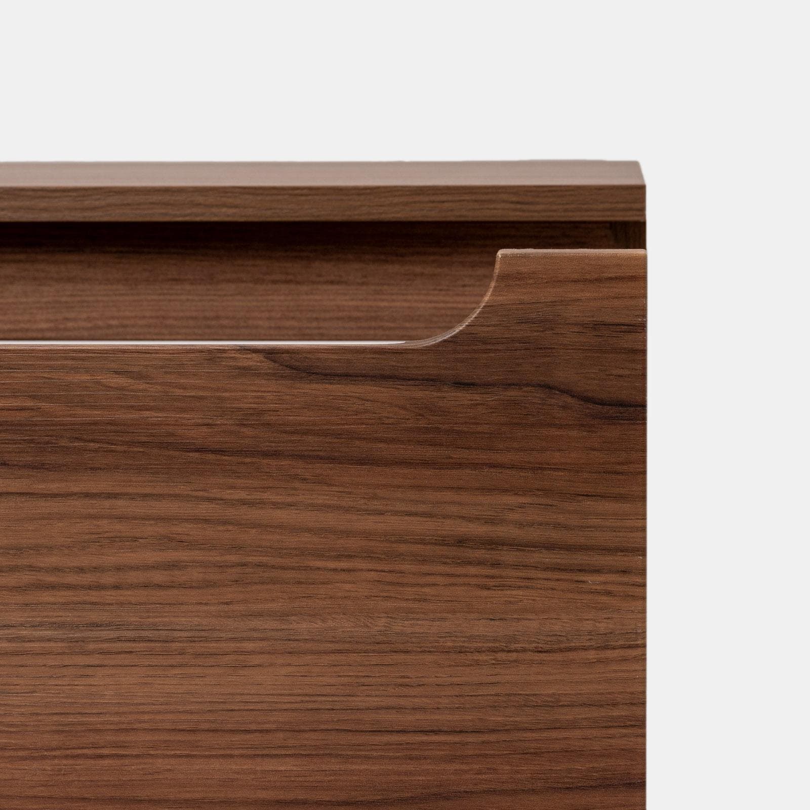 Mobile bagno sospeso 80 cm rovere deciso con cassettone e top con specchio - Sleek