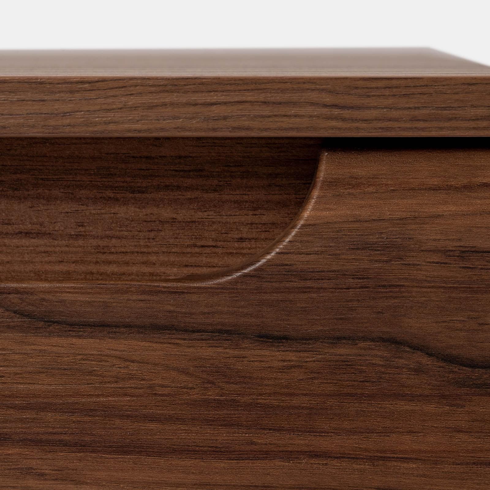 Mobile bagno sospeso 80 cm rovere deciso con cassettone e top con specchio - Sleek