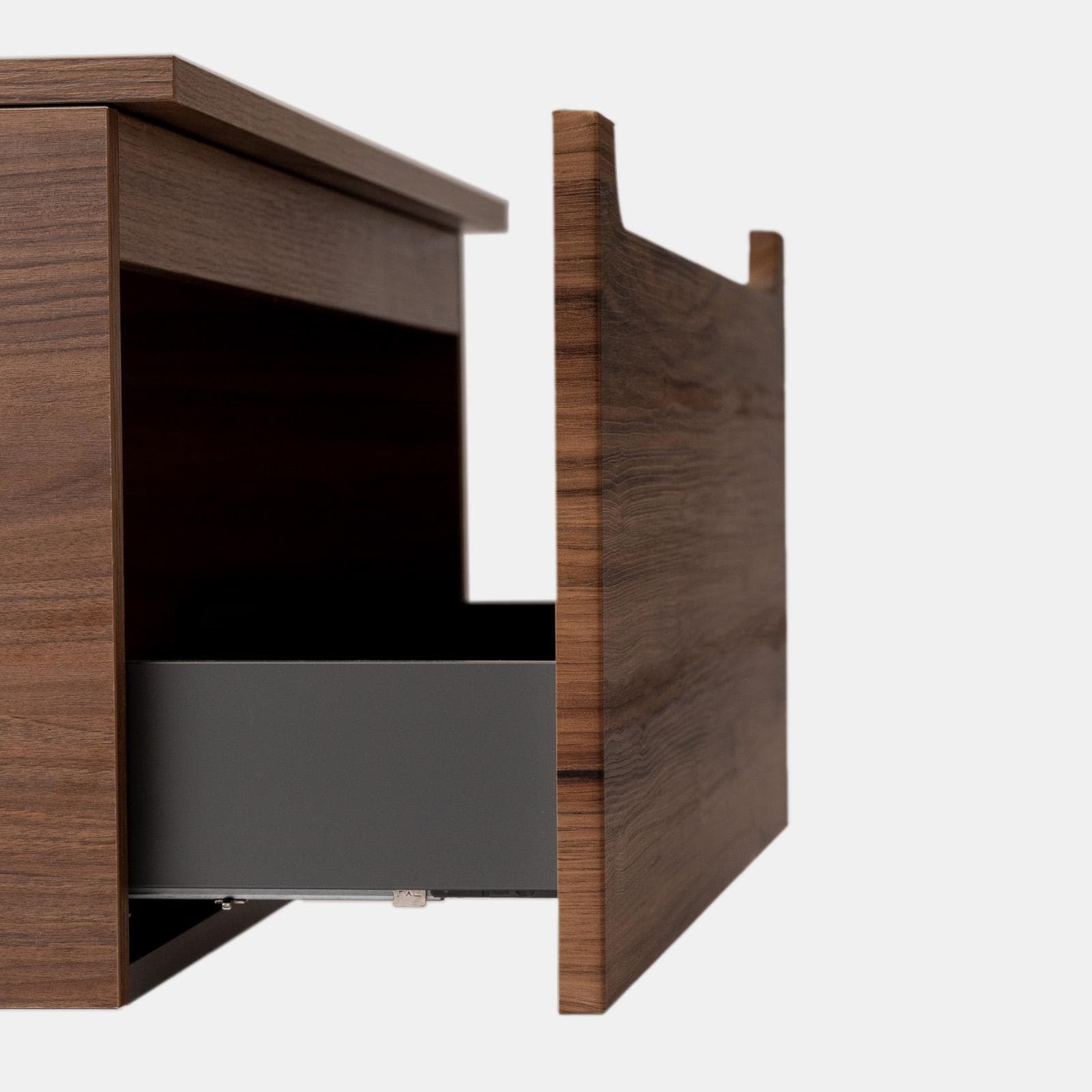 Mobile bagno sospeso 80 cm rovere deciso con top e specchio - Sleek