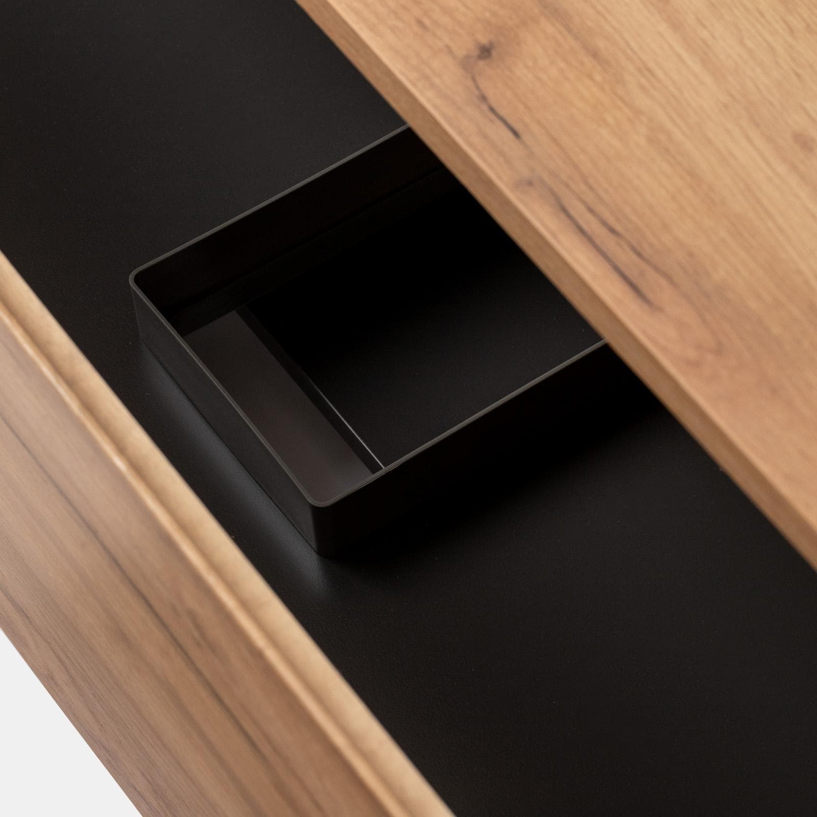 Mobile bagno sospeso 90 cm rovere gold con top e specchio - Sleek