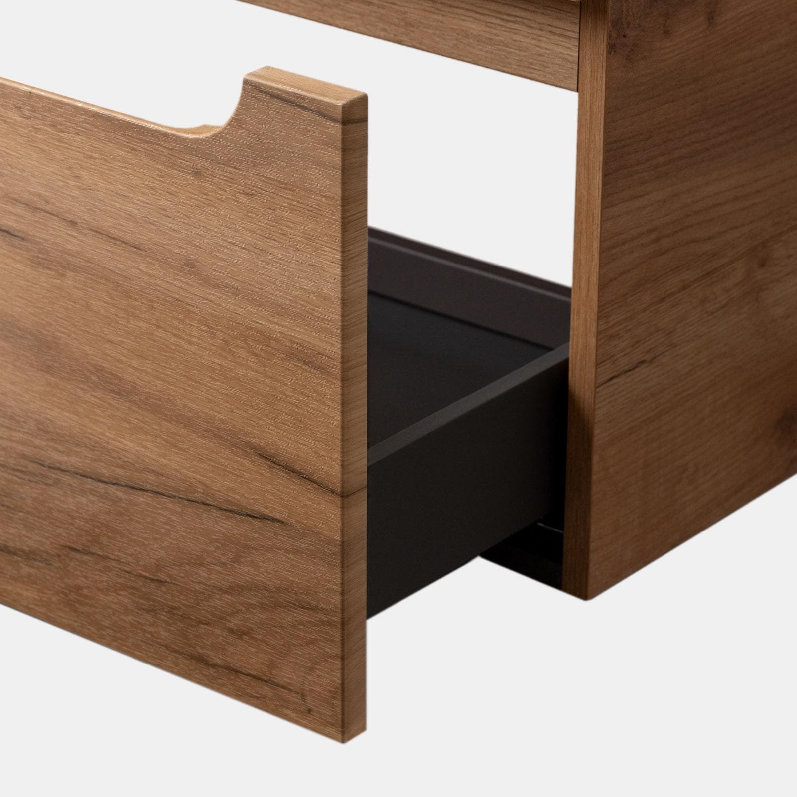 Mobile bagno sospeso 90 cm rovere gold con top e specchio - Sleek