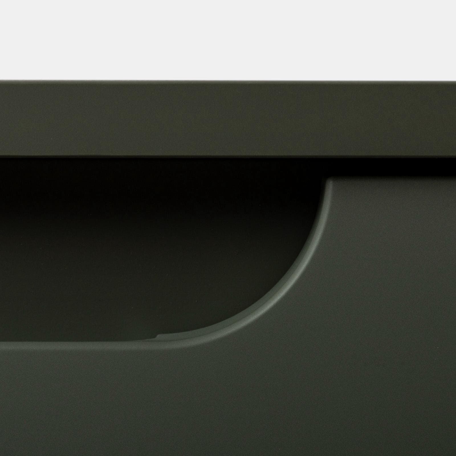 Mobile bagno sospeso 90 cm verde cemento con cassettone e top con specchio - Sleek