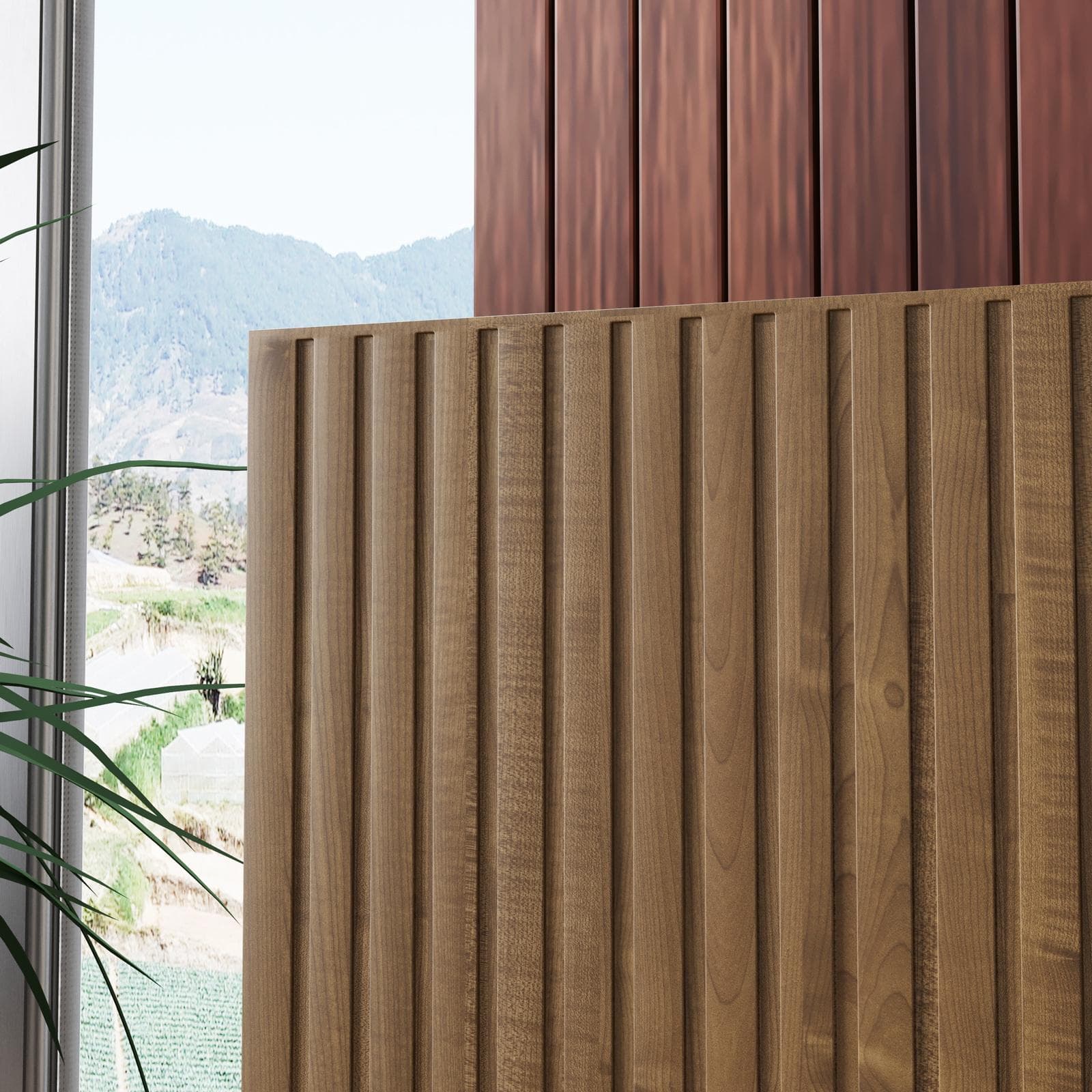 Mobile contenitore 80x78h cm tortora e rovere millennium cannettato con 2 ante e gambe tortora - Zelma