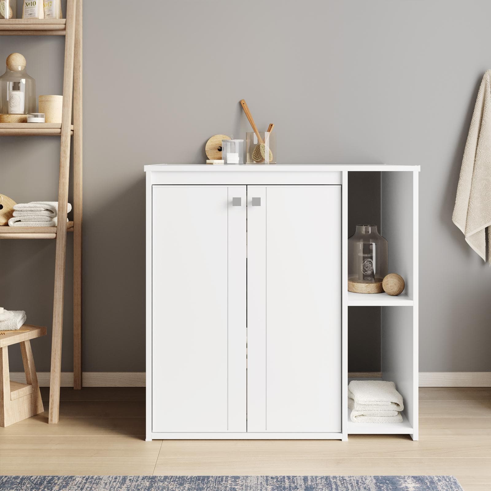 Mobile coprilavatrice 94,5 x 94 h cm con ante e vano a giorno - Vix